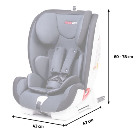 Fotelik samochodowy, isofix, reno, 9-36 kg, kolor grafitowy