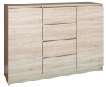 Komoda do sypialni, pokoju, 2D4S, 120x40x97 cm, dąb sonoma