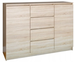 Komoda do sypialni, pokoju, 2D4S, 120x40x97 cm, dąb sonoma