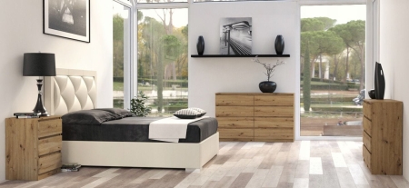 Komoda do sypialni, salonu, M8, 140x40x97 cm, dąb artisan