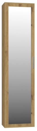 Szafa do przedpokoju, wieszak, lustro, duo, 50x35x180 cm, dąb artisan