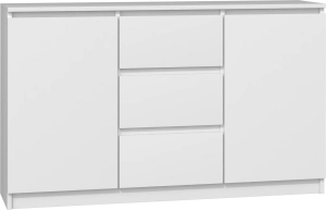 Komoda do sypialni, pokoju, 2D3S, 120x30x75 cm, biel, mat