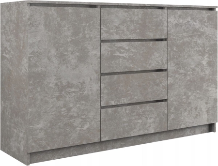 Komoda do sypialni, pokoju, 2D4S, 140x40x97 cm, beton