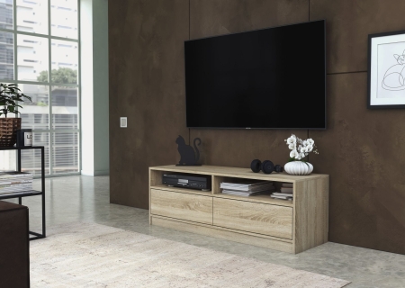 Szafka pod telewizor, stolik rtv, karo, 120x40x45 cm, dąb sonoma