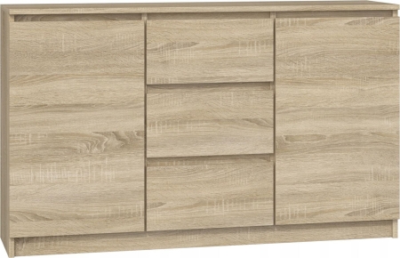 Komoda do sypialni, pokoju, 2D3S, 120x30x75 cm, dąb sonoma