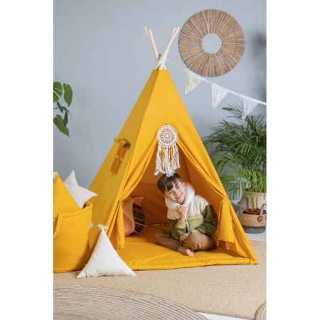 Namiot tipi dla dzieci, bawełna, okienko, poduszka, promyczek