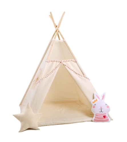 Przejdź do produktu Namiot tipi dla dzieci, bawełna, okienko, królik, kuleczkowa mgiełka
