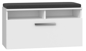 Szafka na obuwie, schowek, RIVA, 85x35x46 cm, biel, mat