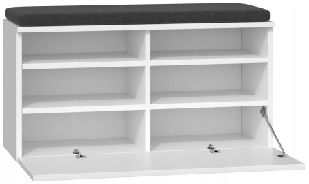 Szafka na obuwie, schowek, RIVA, 85x35x46 cm, biel, mat