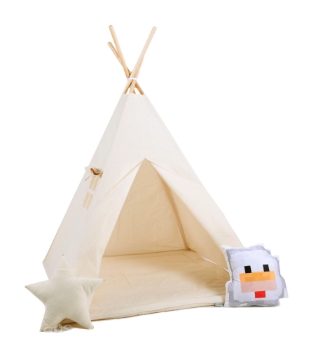 Przejdź do produktu Namiot tipi dla dzieci, bawełna, okienko, piksel, mleczna kraina