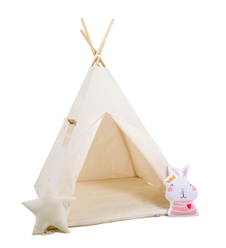 Przejdź do produktu Namiot tipi dla dzieci, bawełna, okienko, królik, mleczna kraina