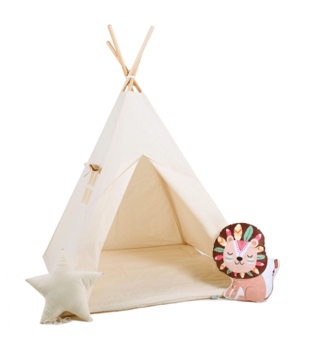 Przejdź do produktu Namiot tipi dla dzieci, bawełna, okienko, lew, mleczna kraina