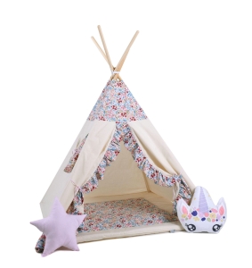 Namiot tipi dla dzieci, bawełna, jednorożec, łączka zajączka