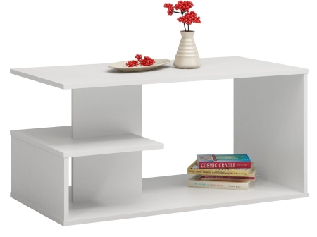 Stolik kawowy do salonu, ława, dallas, 91x51x40 cm, biel, mat