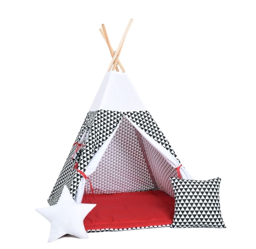 Przejdź do produktu Namiot tipi dla dzieci, bawełna, okienko, poduszka, kultowa iskierka