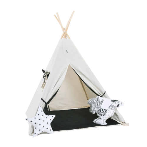 Przejdź do produktu Namiot tipi dla dzieci, bawełna, okienko, kogut, grafitowa elegancja