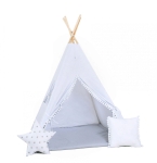 Namiot tipi dla dzieci, bawełna, okienko, poduszka, biały aniołek