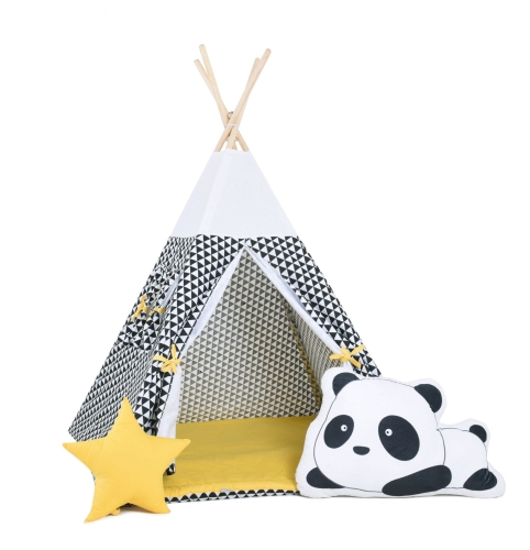 Przejdź do produktu Namiot tipi dla dzieci, bawełna, okienko, panda, kultowy promyk