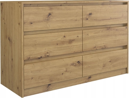 Komoda do sypialni, pokoju, K6, 120x40x75 cm, dąb artisan