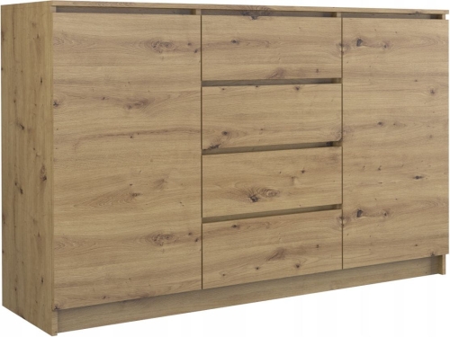 Przejdź do produktu Komoda do sypialni, pokoju, 2D4S, 140x40x97 cm, dąb artisan