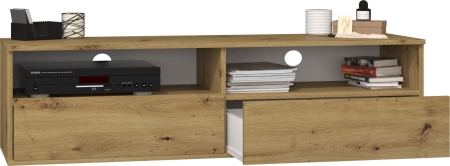 Szafka pod telewizor, stolik rtv, rumba, 140x40x38 cm, dąb artisan