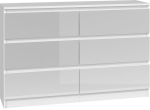 Komoda do sypialni, salonu, M6, 120x30x77 cm, biel, połysk