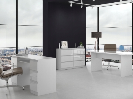 Komoda do sypialni, salonu, M6, 120x30x77 cm, biel, połysk