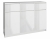 Komoda do sypialni, pokoju, 3D3S, 120x40x97 cm, biel, połysk