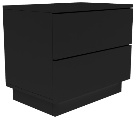 Szafka nocna, stolik, podświetlenie led, S2, 55x35x47 cm, czerń, mat