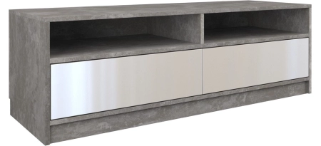 Szafka pod telewizor, stolik rtv, karo, 120x40x45 cm, beton, biel, połysk