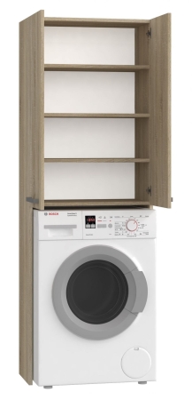 Szafka nad pralkę, szafka łazienkowa, pola DD, 64x30x183 cm, dąb sonoma