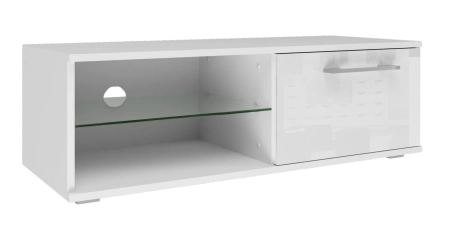 Stolik pod telewizor, szafka rtv, sandy, 100x40x36 cm, biel, połysk