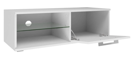 Stolik pod telewizor, szafka rtv, sandy, 100x40x36 cm, biel, połysk