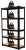 Regał metalowy, magazynowy, P9030, 90x30x180 cm, garażowy, 175 kg, czarny