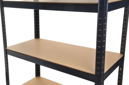 Regał metalowy, magazynowy, P9030, 90x30x180 cm, garażowy, 175 kg, czarny