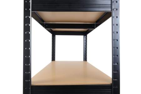 Regał metalowy, magazynowy, P9030, 90x30x180 cm, garażowy, 175 kg, czarny