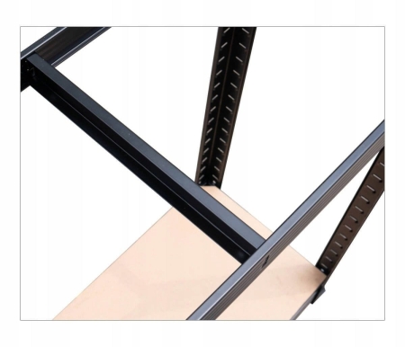 Regał metalowy, magazynowy, P9030, 90x30x180 cm, garażowy, 175 kg, czarny
