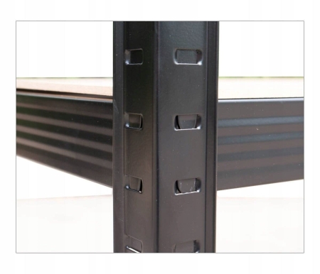 Regał metalowy, magazynowy, P9030, 90x30x180 cm, garażowy, 175 kg, czarny