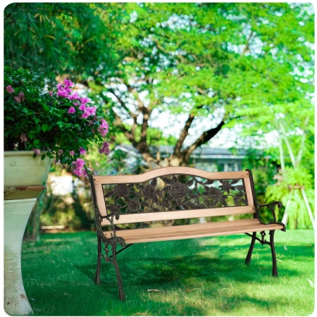 Ławka parkowa z oparciem, Gardi Rose, sofotel, 124x48x74 cm