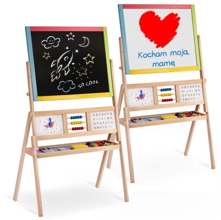 Tablica magnetyczna, kredowa, obrotowa,  zegarek, liczydło, 104 cm