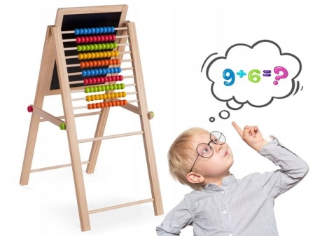 Składana tablica magnetyczna, kredowa, liczydło, ricokids, 62 cm