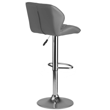 Hoker barowy z oparciem, ekoskóra, castel, szary