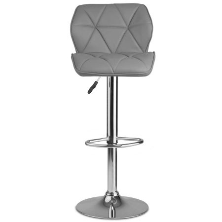 Hoker barowy z oparciem, ekoskóra, castel, szary