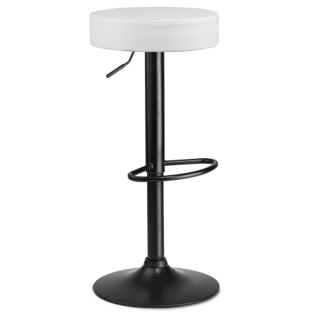 Hoker barowy, krzesło, imago, ekoskóra, biały, czarny