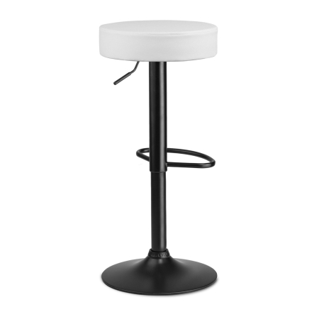 Hoker barowy, krzesło, imago, ekoskóra, biały, czarny