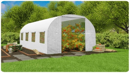 Tunel ogrodowy, wzmocniony, 13,5m2, 300x450x200 cm, biały