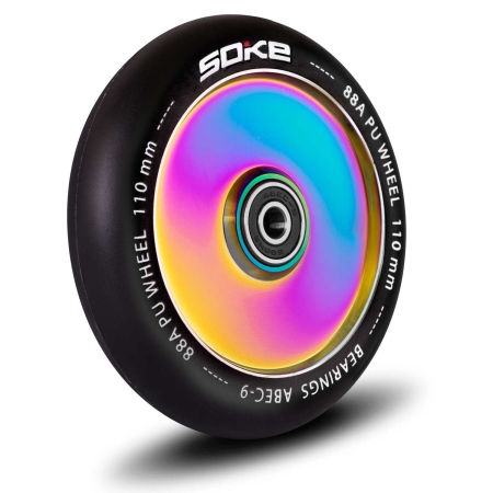 Kółka do hulajnogi wyczynowej, pełne, 2 szt, Soke, 110 mm, rainbow