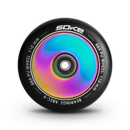 Kółka do hulajnogi wyczynowej, pełne, 2 szt, Soke, 110 mm, rainbow