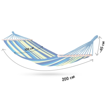 Hamak ogrodowy, Bahama Single, 1-osobowy, 200x100 cm, niebieski