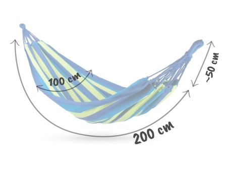 Hamak ogrodowy, Malaga Single, 100x200 cm, niebiesko-zielony